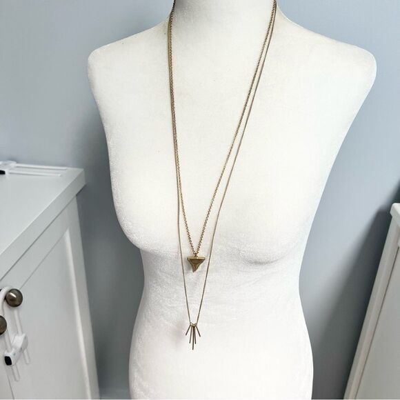 Gold double stranded necklace - Picture 1 of 5